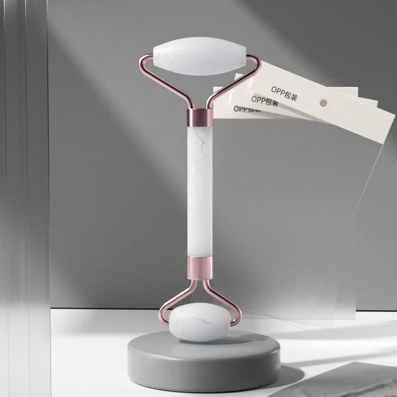 Kit Massage Visage & Cou 2 pièces – Gua Sha et Roller en Résine, Anti-Rides et Tonification de la Peau